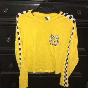 Yellow speedway crop top